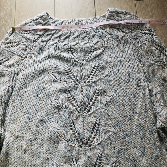 Handmade Grey & Cream Cable Knit Sweater - Picture 2 of 10